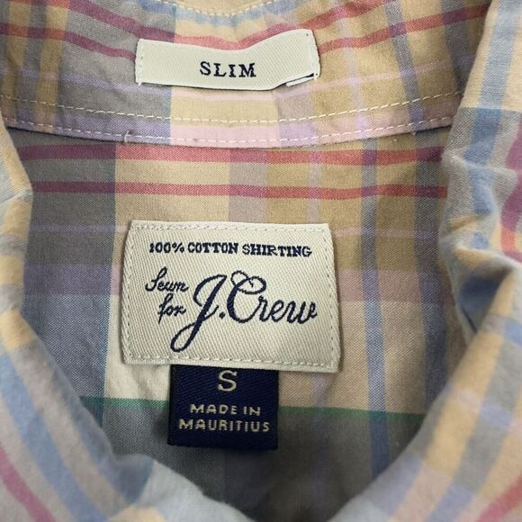 J.Crew SLIM Fit Multicolor Plaid Button Up Shirt 100% Cotton Shirting Size S L/S - Picture 6 of 11